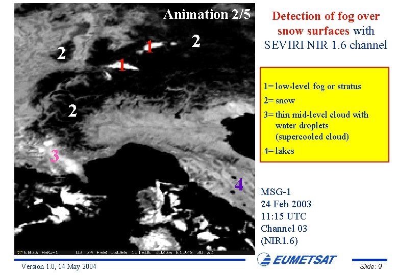 Animation 2/5 2 1 1 2 Detection of fog over snow surfaces with SEVIRI