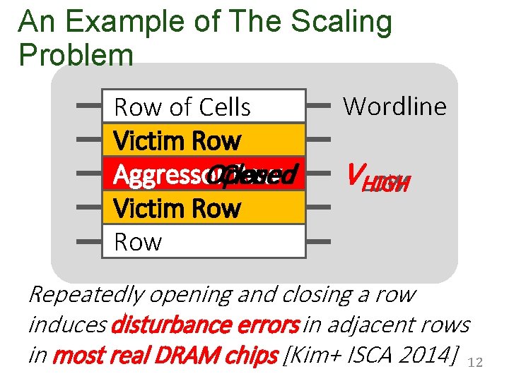 An Example of The Scaling Problem Row of Cells Row Victim Row Opened Aggressor