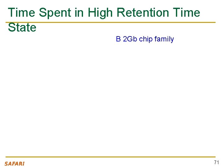 Time Spent in High Retention Time State B 2 Gb chip family 71 