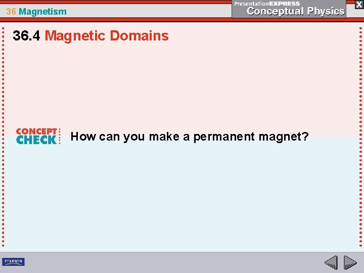 36 Magnetism 36. 4 Magnetic Domains How can you make a permanent magnet? 