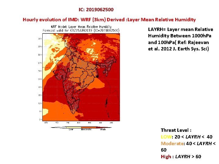 IC: 2019062500 Hourly evolution of IMD: WRF (3 km) Derived : Layer Mean Relative