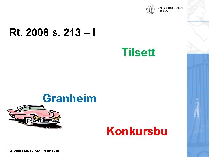 Rt. 2006 s. 213 – I Tilsett Granheim Konkursbu Det juridiske fakultet, Universitetet i