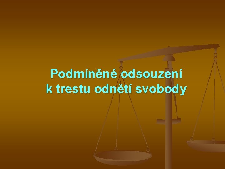 Podmíněné odsouzení k trestu odnětí svobody 