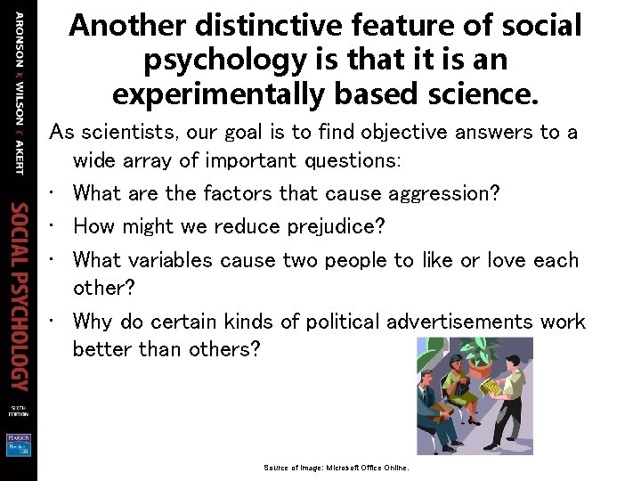 Another distinctive feature of social psychology is that it is an experimentally based science.