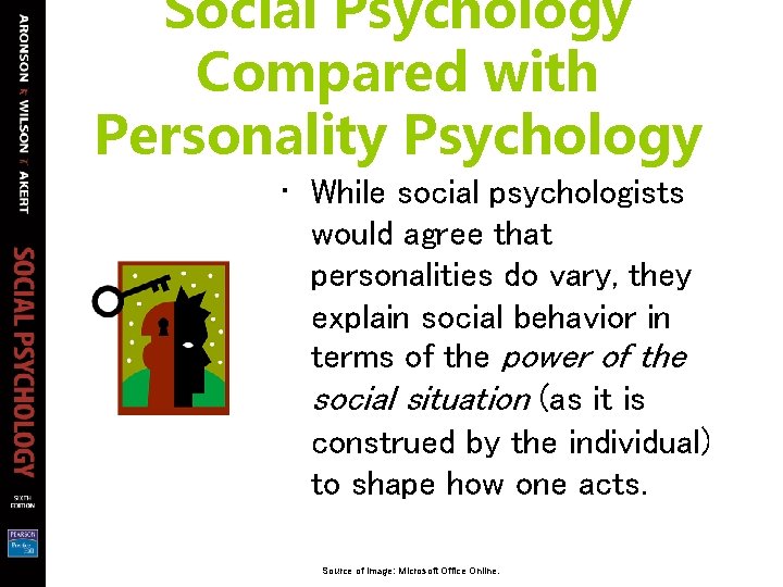 Social Psychology Compared with Personality Psychology • While social psychologists would agree that personalities