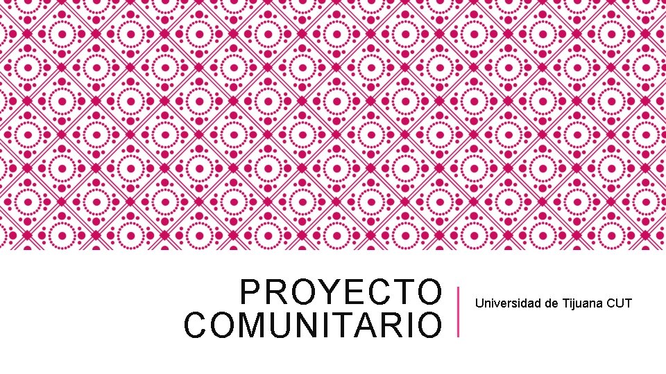 PROYECTO COMUNITARIO Universidad de Tijuana CUT 