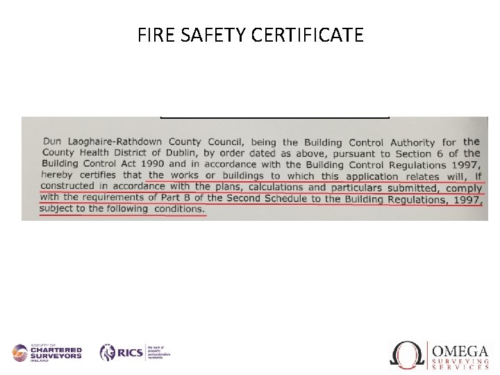 FIRE SAFETY CERTIFICATE FIRE SAFETY CERTIFICATE