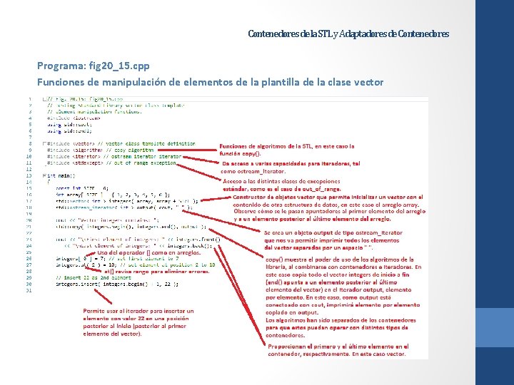 Contenedores de la STL y Adaptadores de Contenedores Programa: fig 20_15. cpp Funciones de