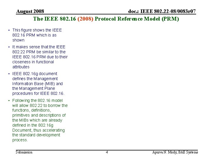 August 2008 doc. : IEEE 802. 22 -08/0083 r 07 The IEEE 802. 16