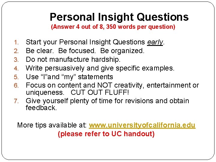 Personal Insight Questions (Answer 4 out of 8, 350 words per question) Start your