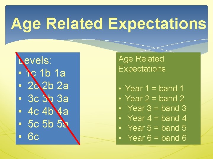 Age Related Expectations Levels: • 1 c 1 b 1 a • 2 c