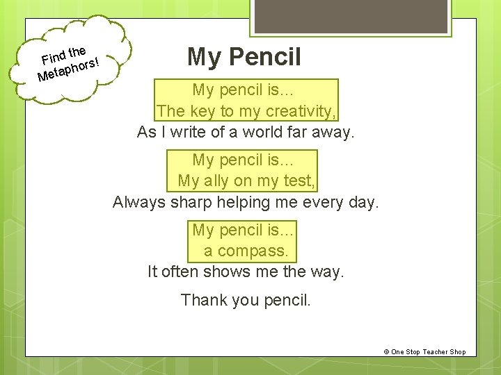 the d n i F rs! o h p Meta My Pencil My pencil