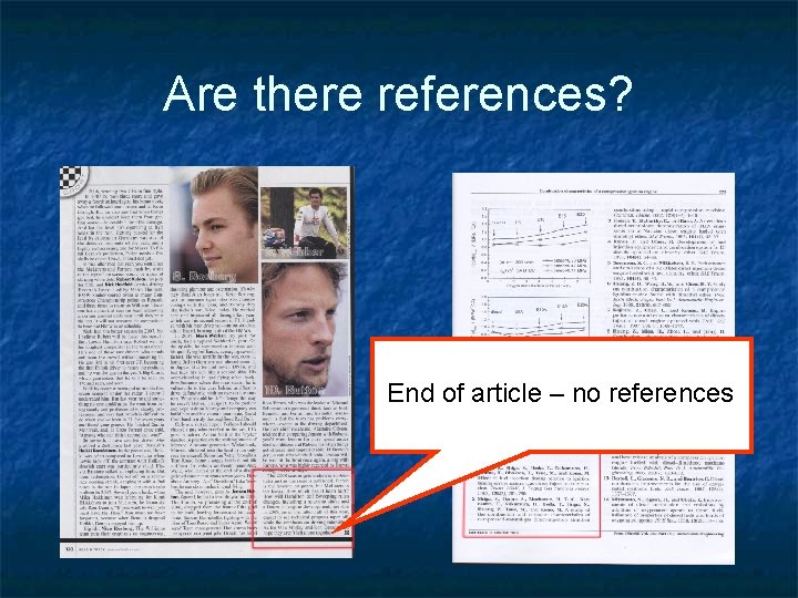Are there references? End of article – no references 