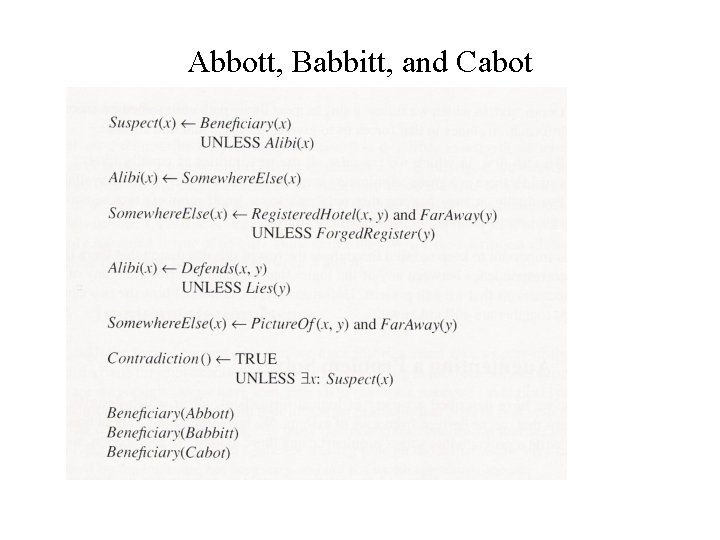 Abbott, Babbitt, and Cabot 