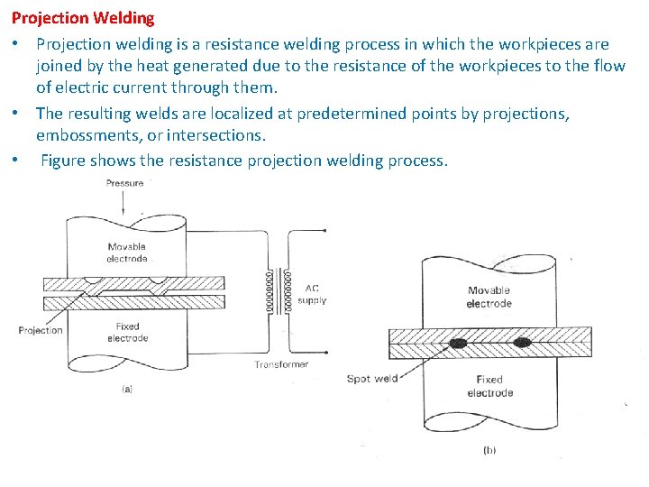 Projection Welding • Projection welding is a resistance welding process in which the workpieces