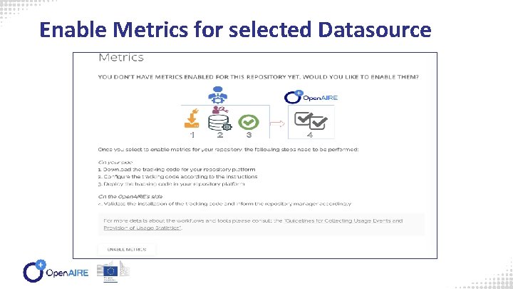 Enable Metrics for selected Datasource 