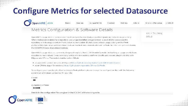 Configure Metrics for selected Datasource 000 01233456 