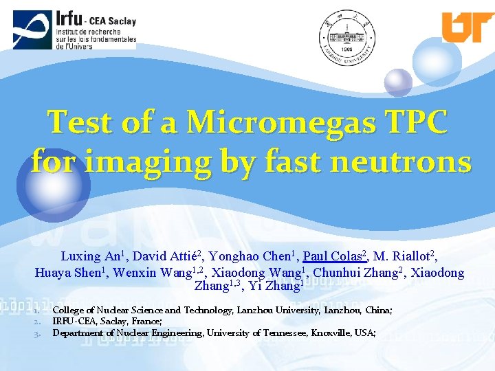 Test of a Micromegas TPC for imaging by fast neutrons Luxing An 1, David