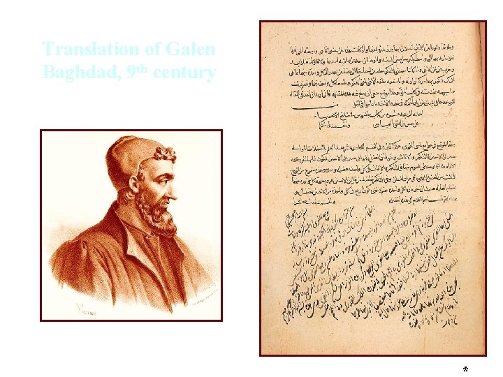 Translation of Galen Baghdad, 9 th century * 
