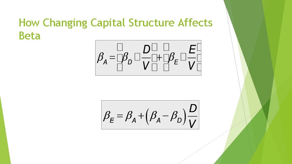 How Changing Capital Structure Affects Beta 