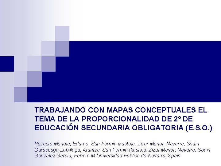 TRABAJANDO CON MAPAS CONCEPTUALES EL TEMA DE LA PROPORCIONALIDAD DE 2º DE EDUCACIÓN SECUNDARIA