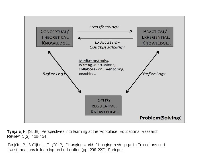 Tynjälä, P. (2008). Perspectives into learning at the workplace. Educational Research Review, 3(2), 130