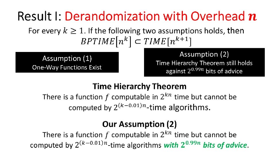  • Assumption (1) One-Way Functions Exist 