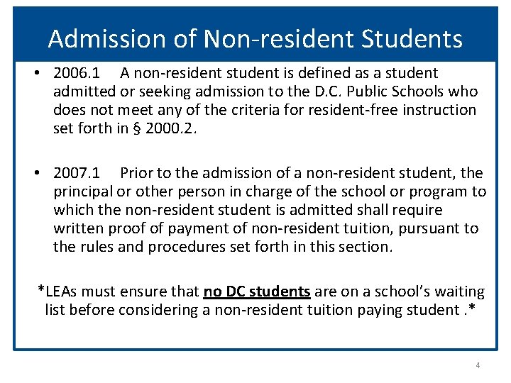 Admission of Non-resident Students • 2006. 1 A non-resident student is defined as a