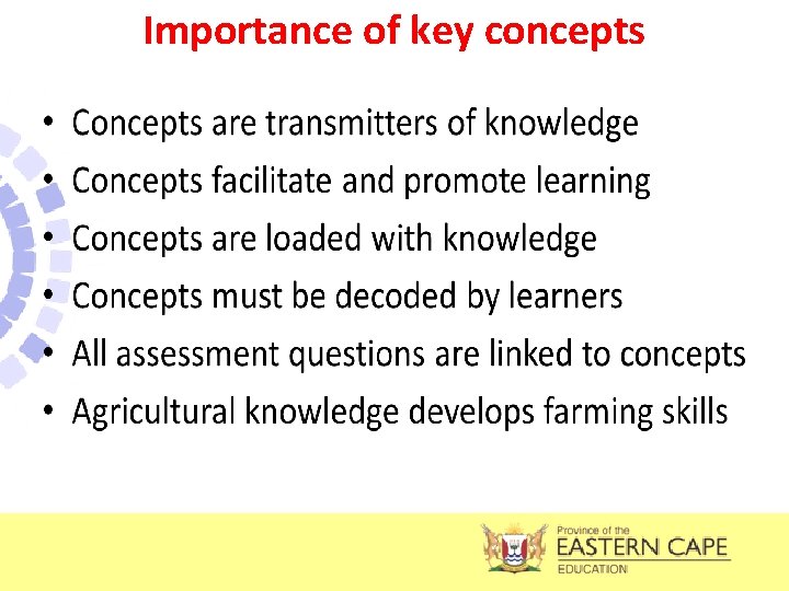 Importance of key concepts 
