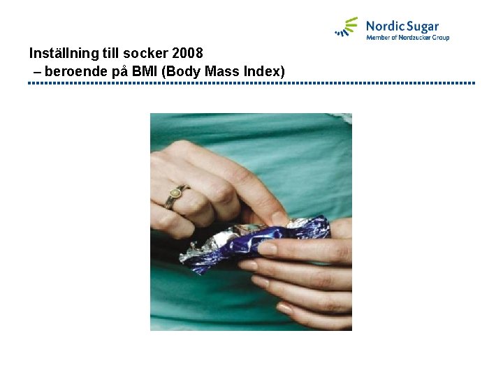 Inställning till socker 2008 – beroende på BMI (Body Mass Index) 