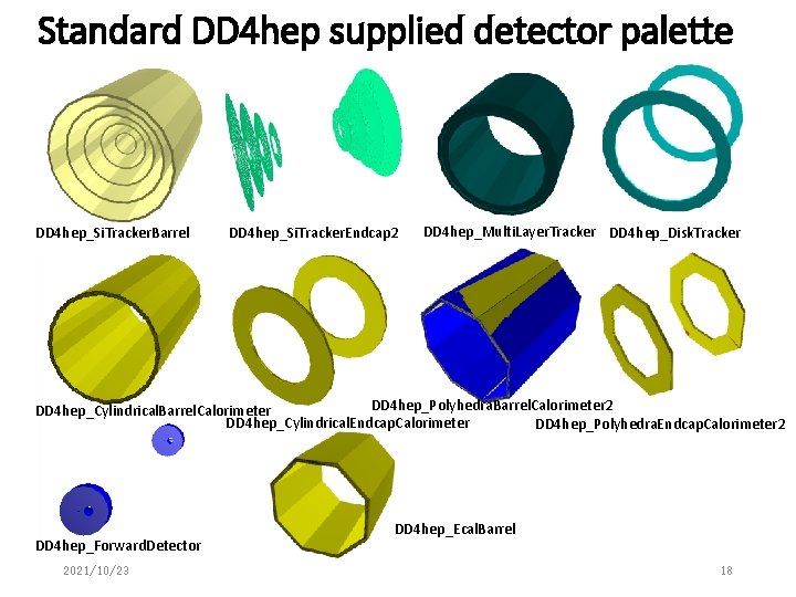 Standard DD 4 hep supplied detector palette DD 4 hep_Si. Tracker. Barrel DD 4