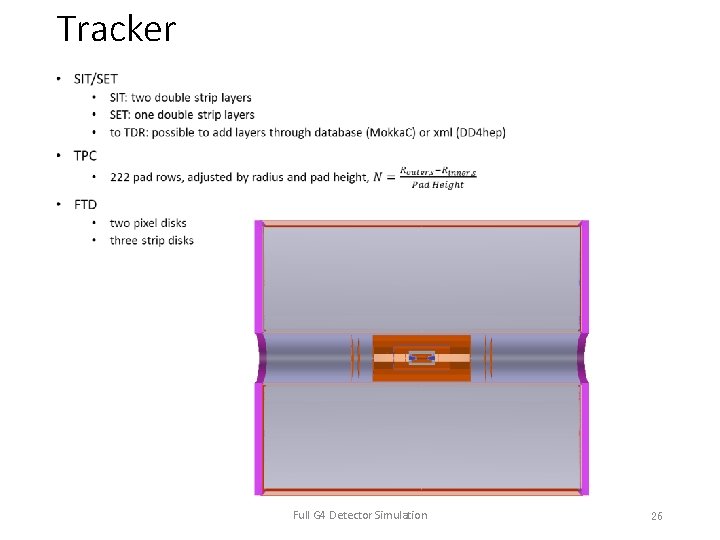 Tracker • Full G 4 Detector Simulation 26 