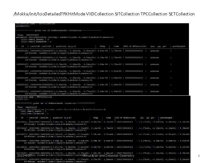 /Mokka/init/lcio. Detailed. TRKHit. Mode VXDCollection SITCollection TPCCollection SETCollection 2018 -6 -27 Simulation and Detector