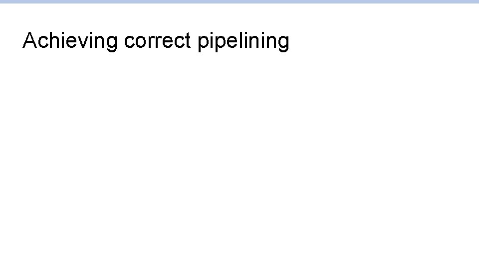 Achieving correct pipelining 