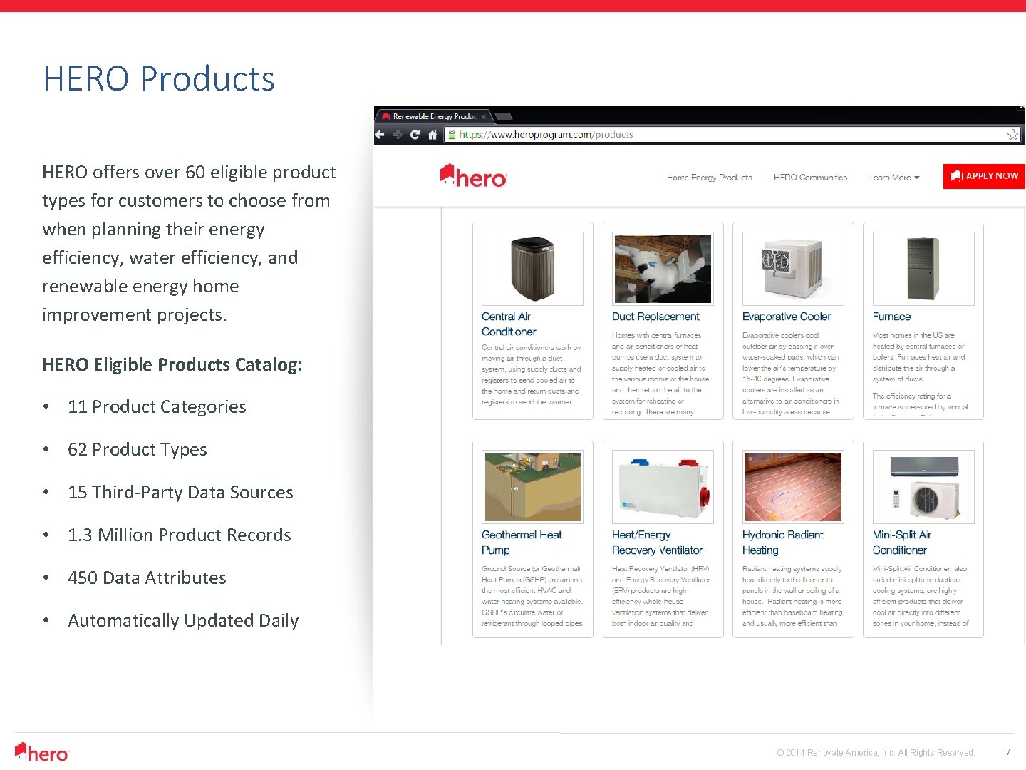 HERO Products HERO offers over 60 eligible product types for customers to choose from