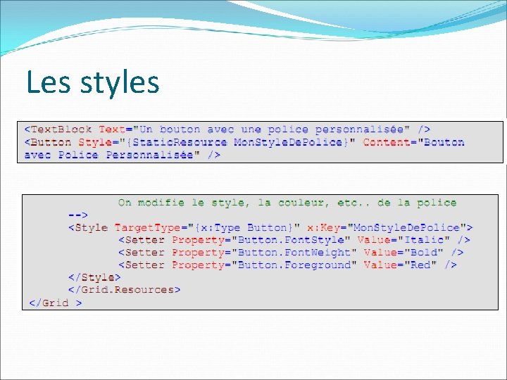 Les styles 