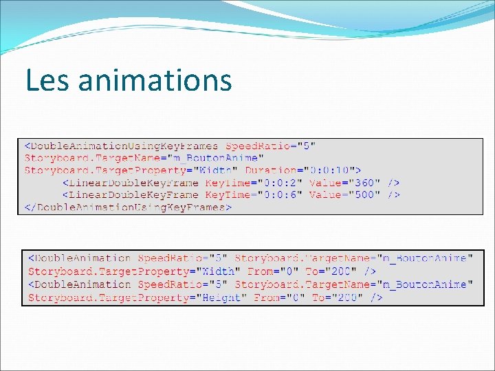 Les animations 