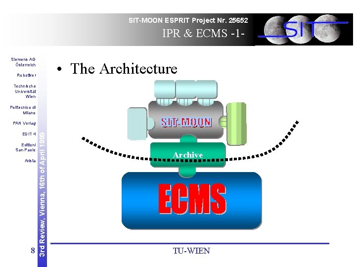 SIT-MOON ESPRIT Project Nr. 25652 IPR & ECMS -1 Siemens AG Österreich • The