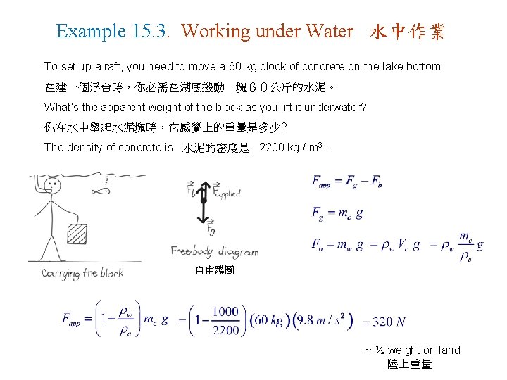 Example 15. 3. Working under Water 水中作業 To set up a raft, you need