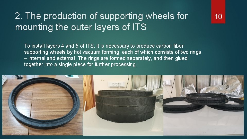 2. The production of supporting wheels for mounting the outer layers of ITS To