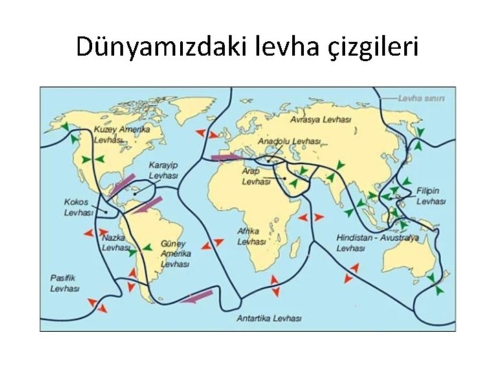 Dünyamızdaki levha çizgileri 