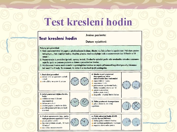 Test kreslení hodin 