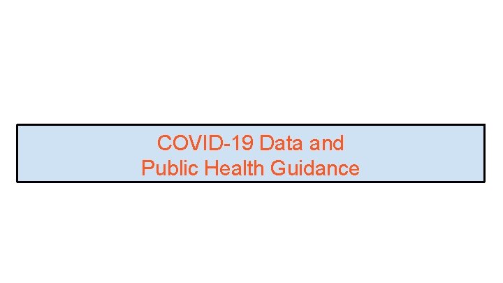 COVID-19 Data and Public Health Guidance 