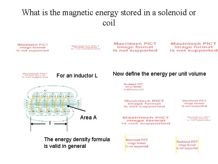 What is the magnetic energy stored in a solenoid or coil For an inductor