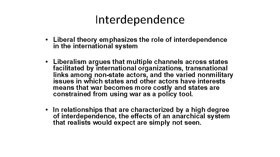 Role Interdependence Model Unit 4 Lesson 11 Parties to Conflict IB