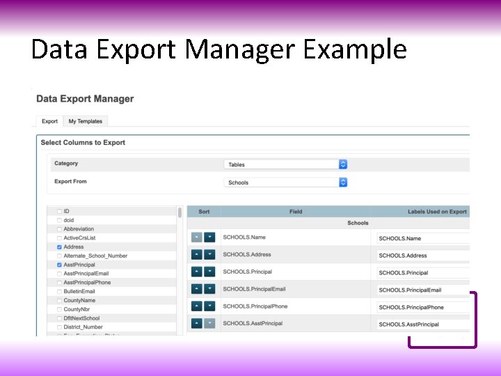 Data Export Manager Example 