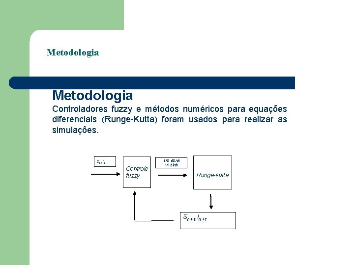 Metodologia Controladores fuzzy e métodos numéricos para equações diferenciais (Runge-Kutta) foram usados para realizar