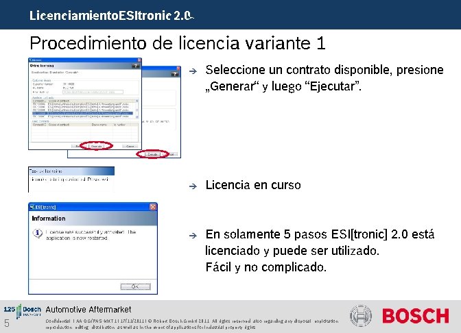 Licenciamiento. ESItronic 2. 0 Procedimiento de licencia variante 1 è Seleccione un contrato disponible,