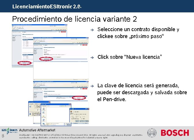 Licenciamiento. ESItronic 2. 0 Procedimiento de licencia variante 2 è Seleccione un contrato disponible