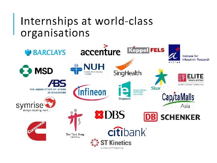 Internships at world-class organisations 